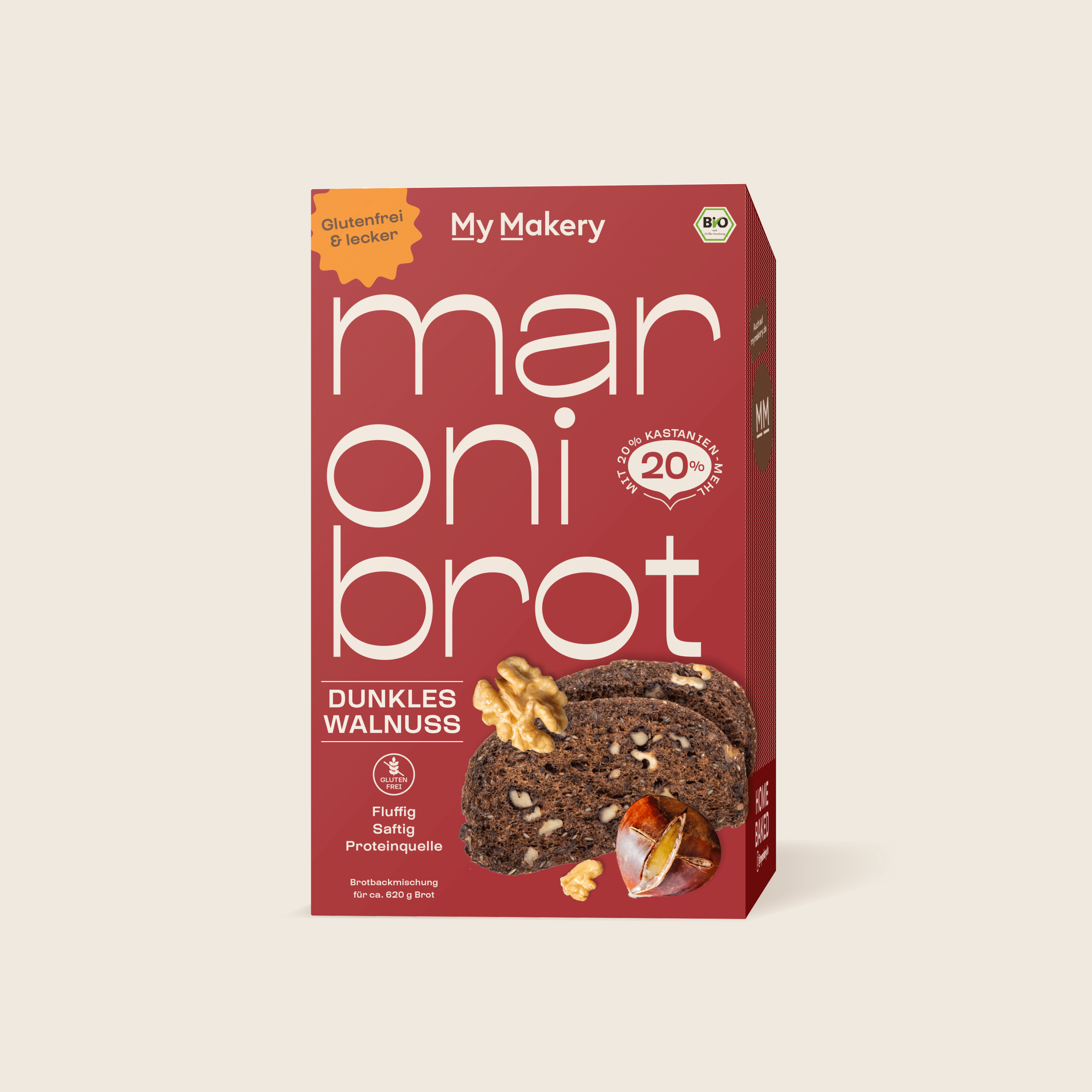 My Makery Maroni Brotbackmischung Walnuss – glutenfreies Bio-Brot mit Walnüssen