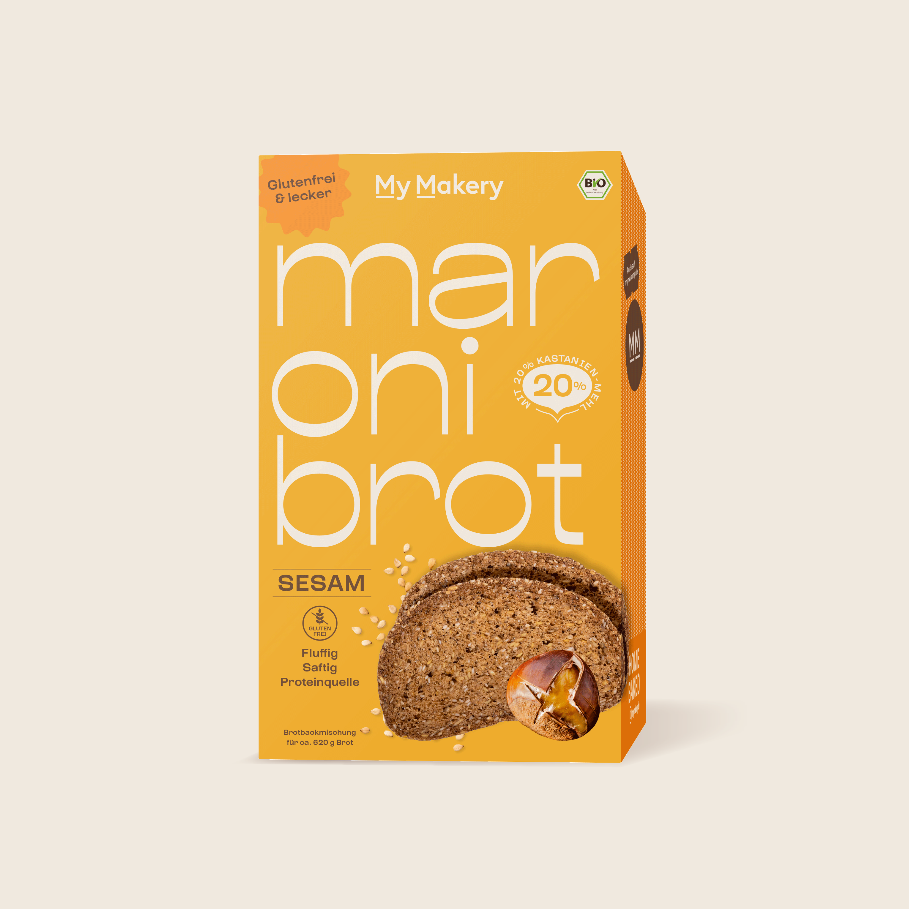 My Makery Maroni Brotbackmischung Sesam – glutenfreies Bio-Brot zum Selberbacken