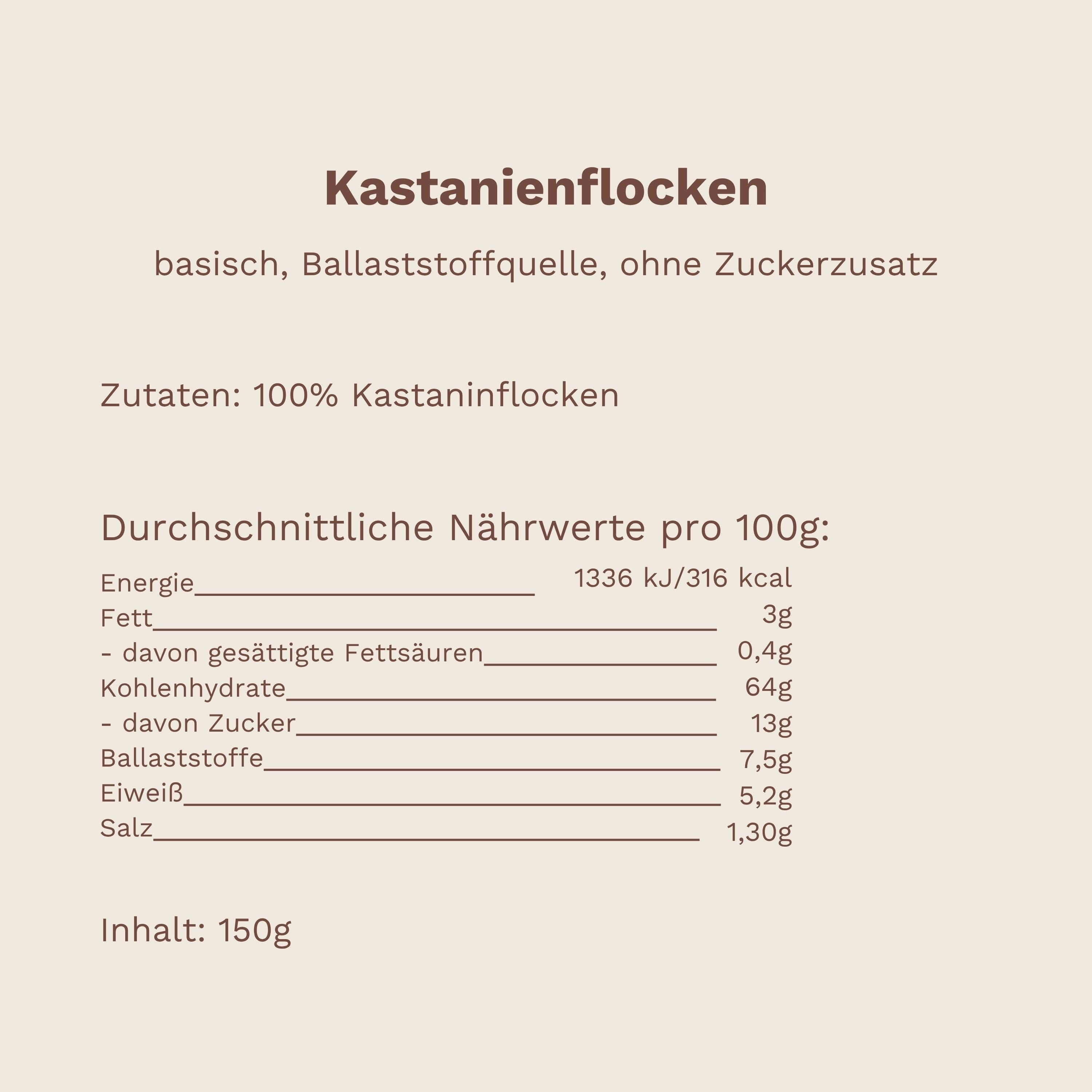 Kastanienflocken, glutenfrei