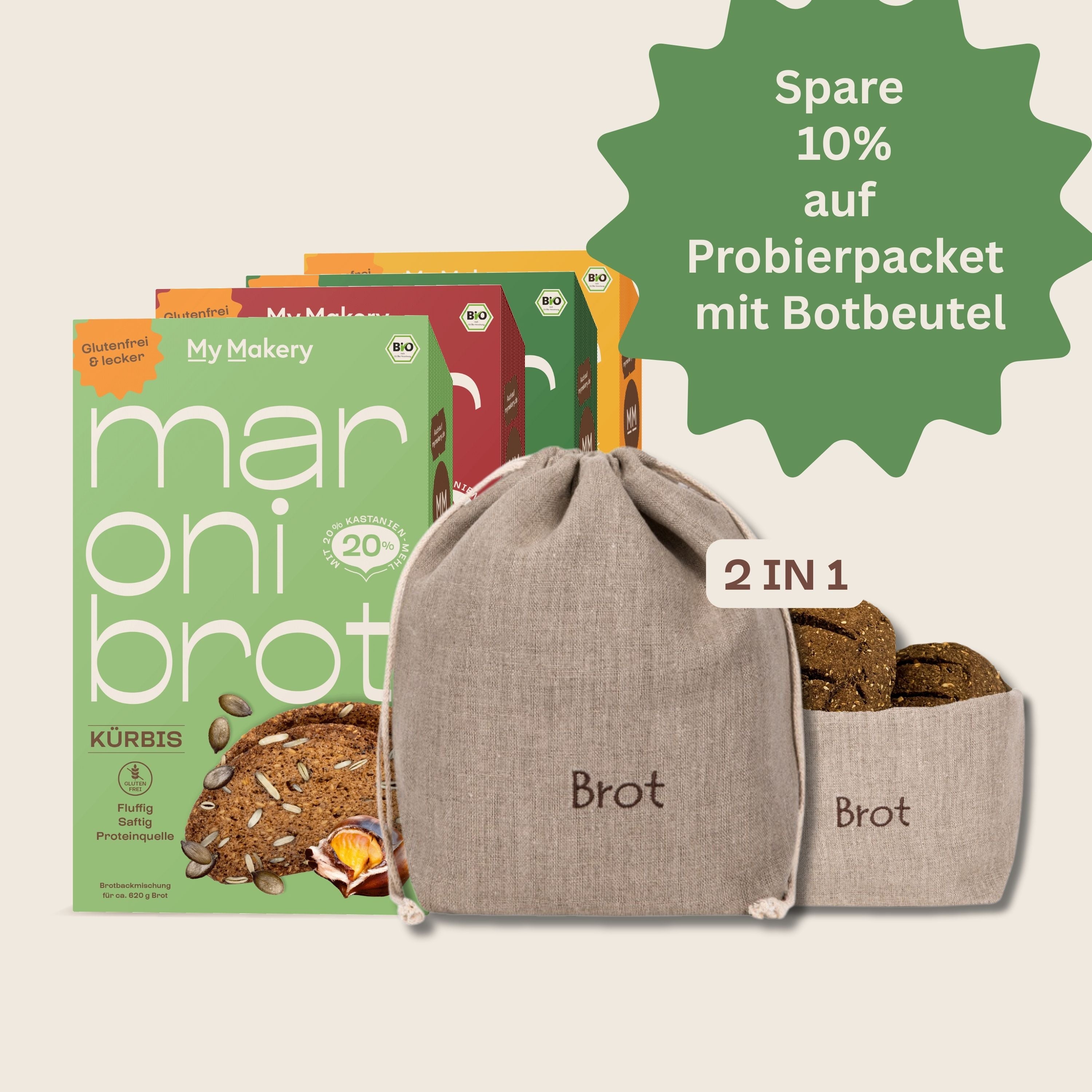Probierpaket Maroni-Backmischungen – glutenfrei, bio & ballaststoffreich