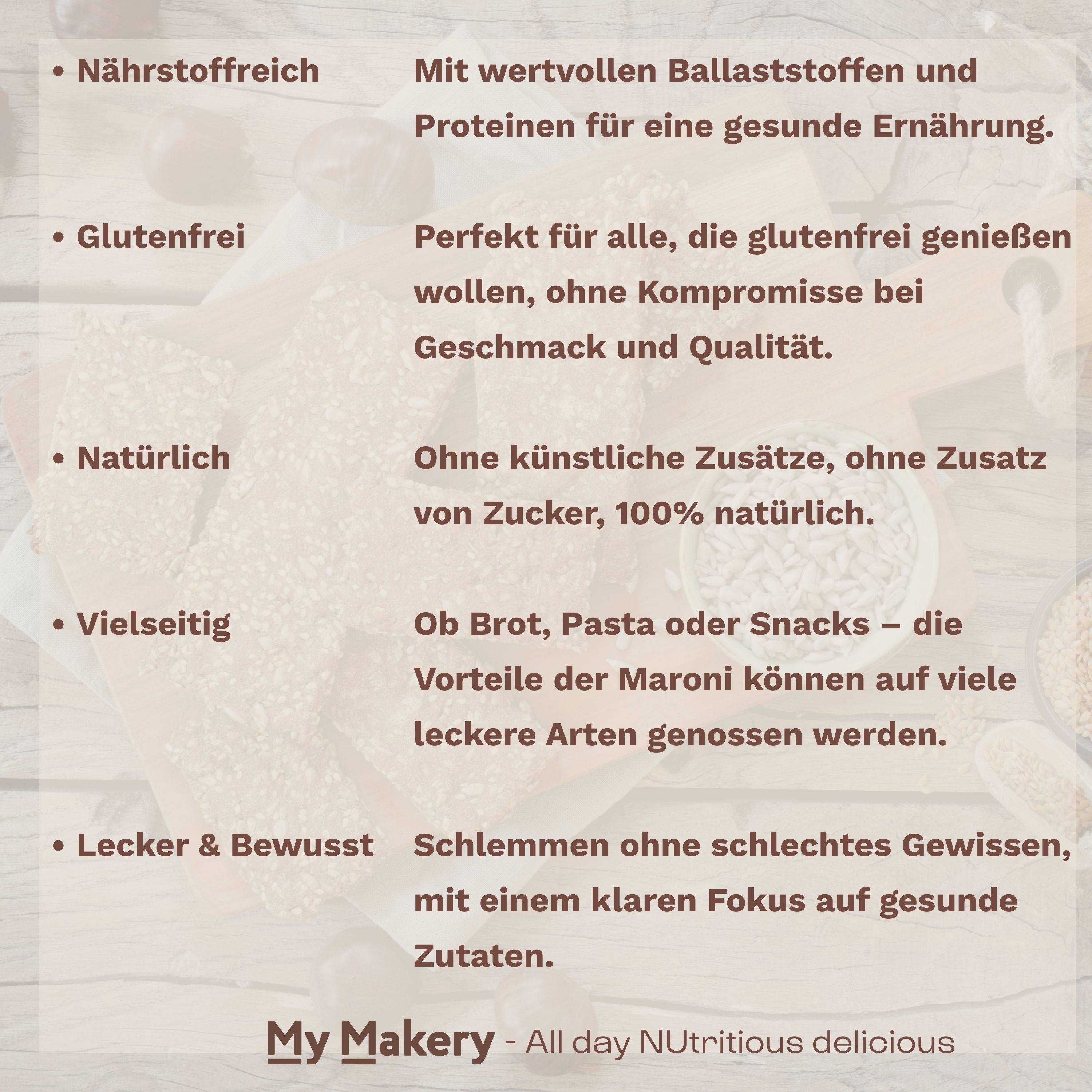 Glutenfreie & nährstoffreiche Lebensmittel auf Maroni-Basis – Vorteile des Rundum-glücklich Pakets von My Makery für bewusste Genießer:innen