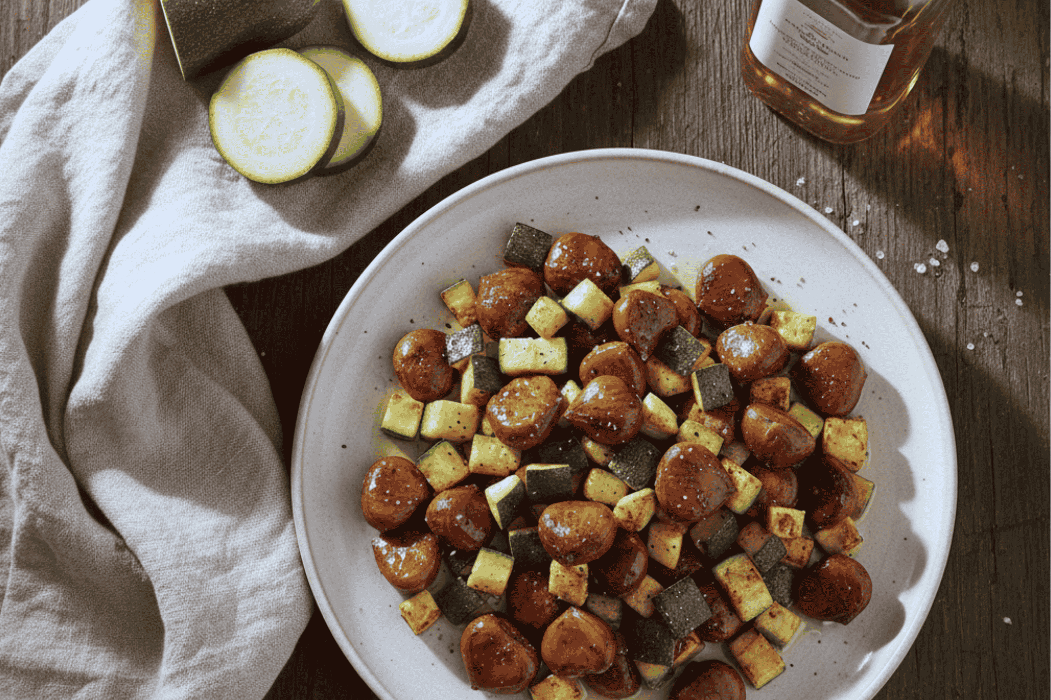 Maronen-Zucchini Pfanne