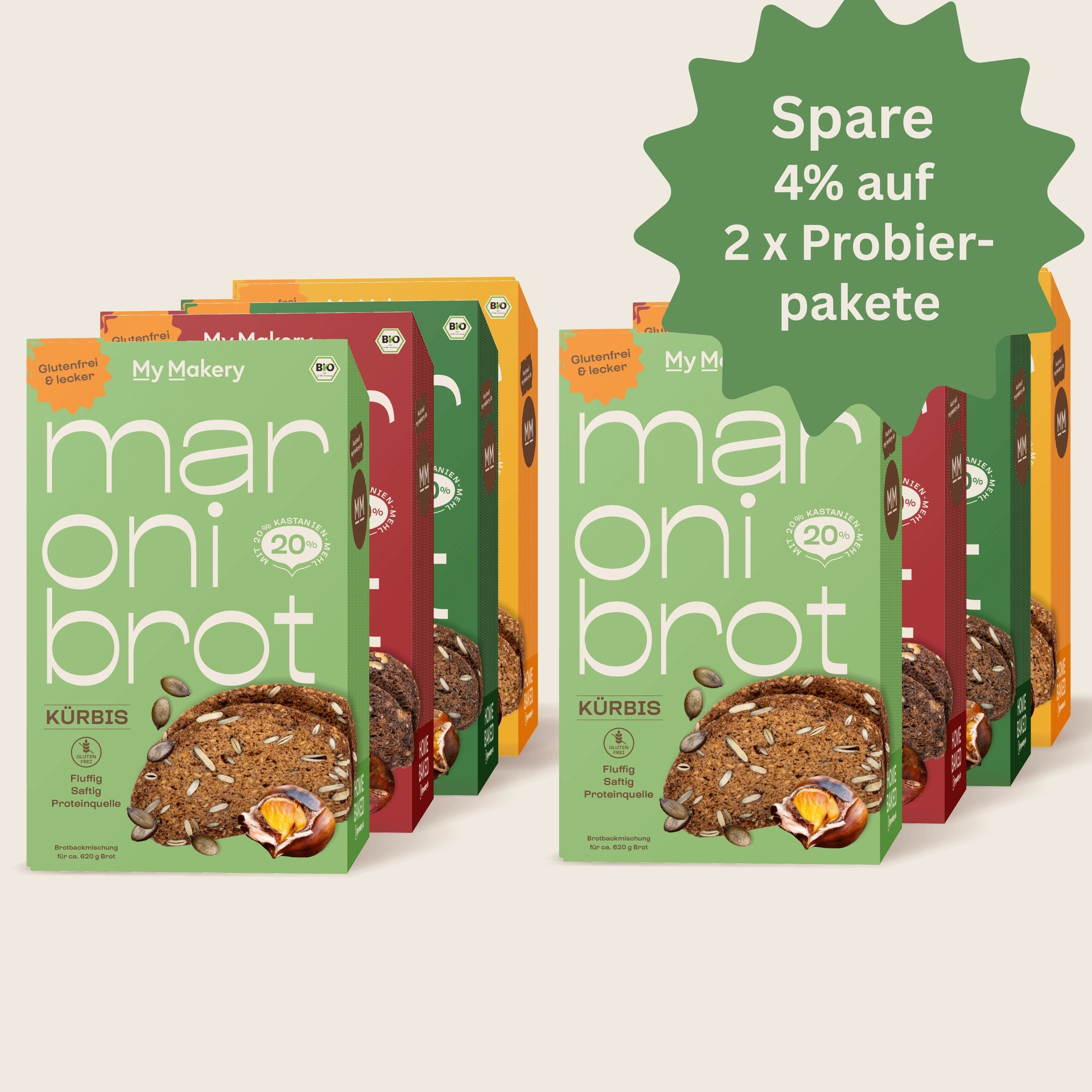 Probierpaket Maroni-Backmischungen – glutenfrei, bio & ballaststoffreich