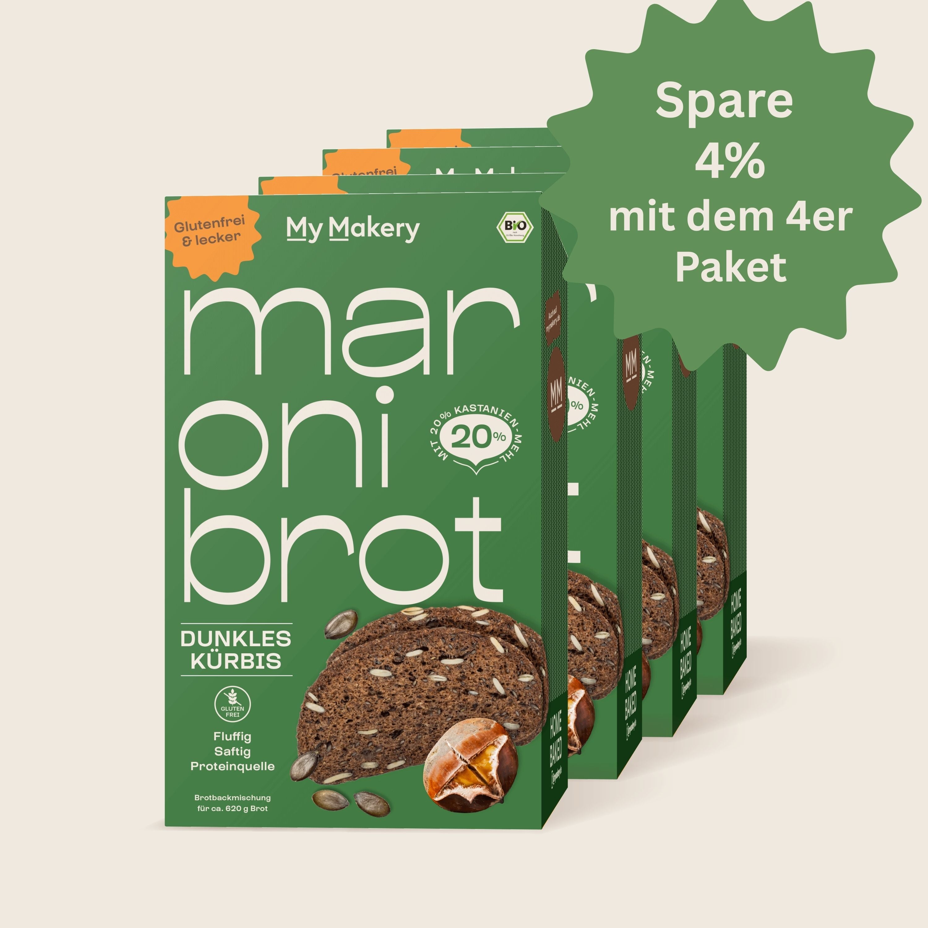 Maroni-Backmischung Dunkles Kürbis – glutenfrei, bio & ballaststoffreich