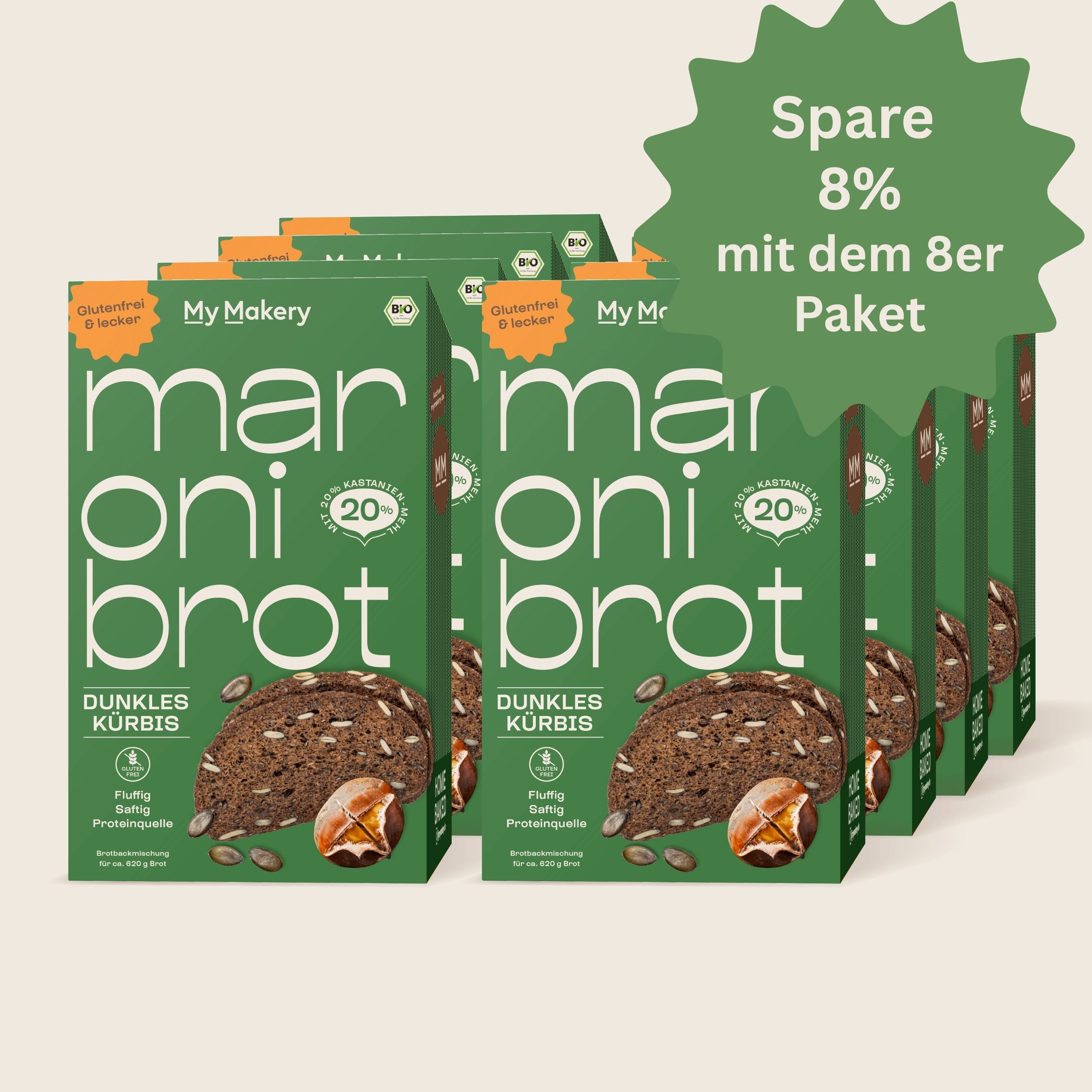 Maroni-Backmischung Dunkles Kürbis – glutenfrei, bio & ballaststoffreich