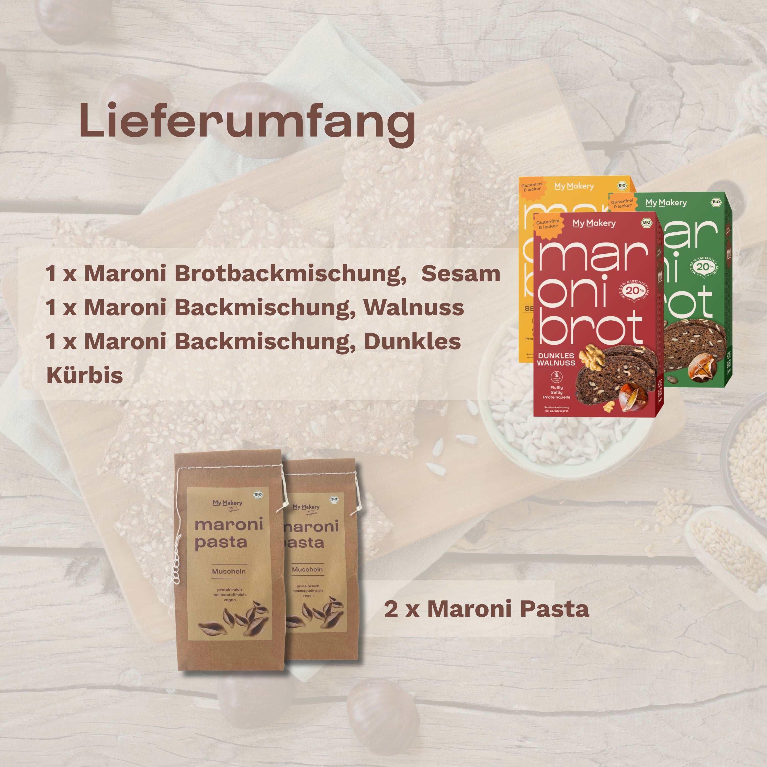 Lieferumfang im MaroniPRobierpaket für Einsteiger - Testpaket für Maronen Liebhaber