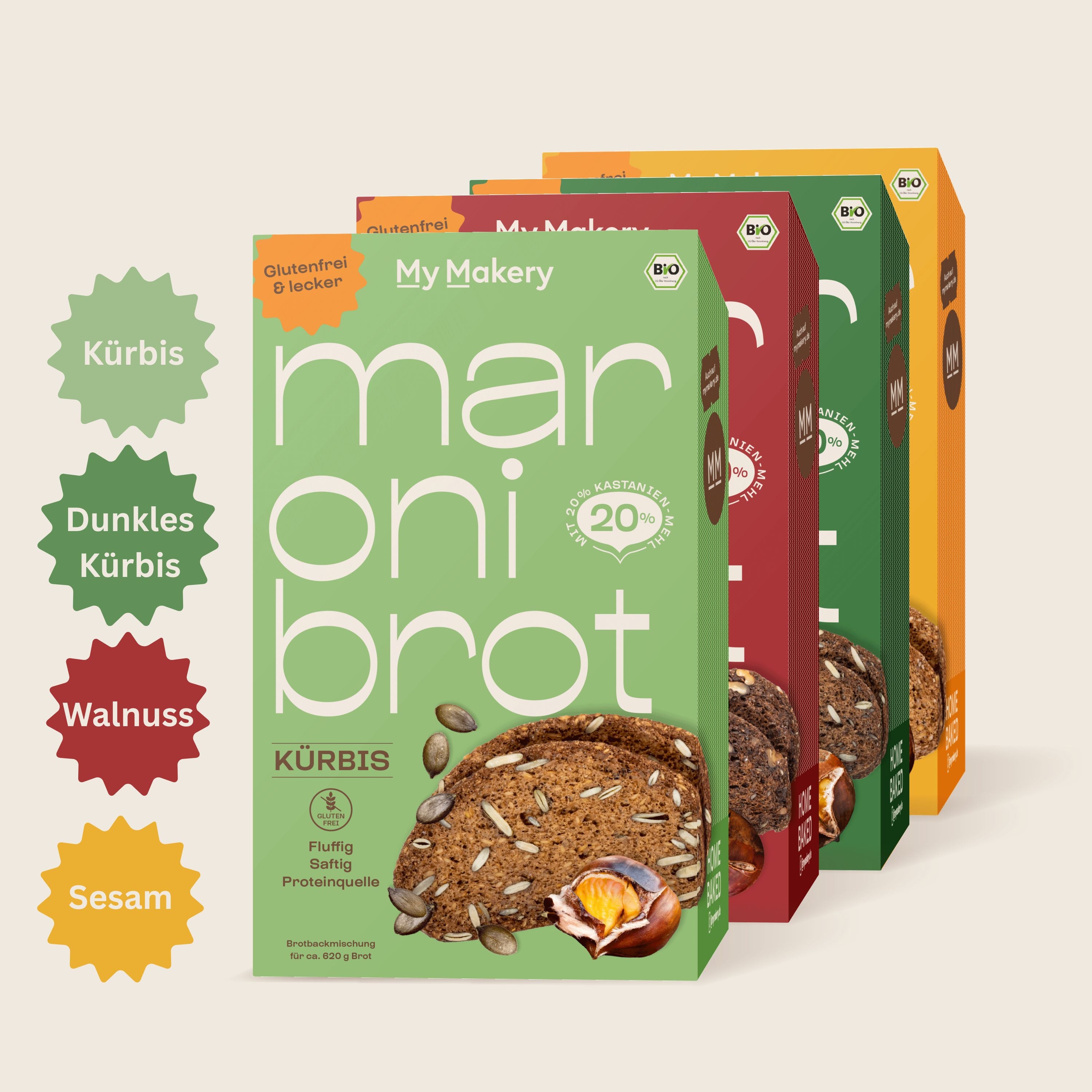 Probierpaket Maroni-Backmischungen – glutenfrei, bio & ballaststoffreich