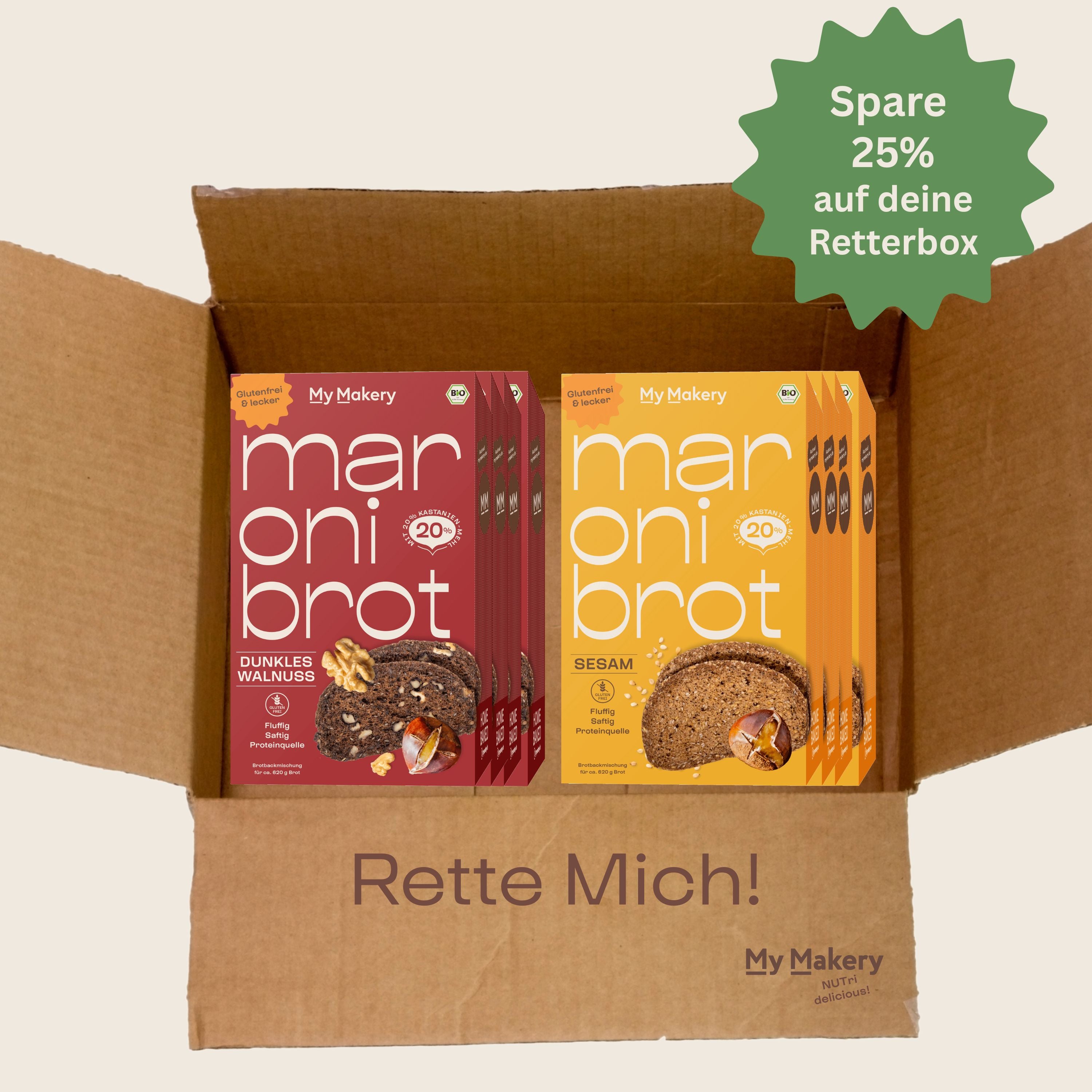 Glutenfreie ballaststoffreiche Backmischungen im Angebot - 2.Wahl - Lebensmittel retten - Vermeidung von Lebensmittelverschwendung