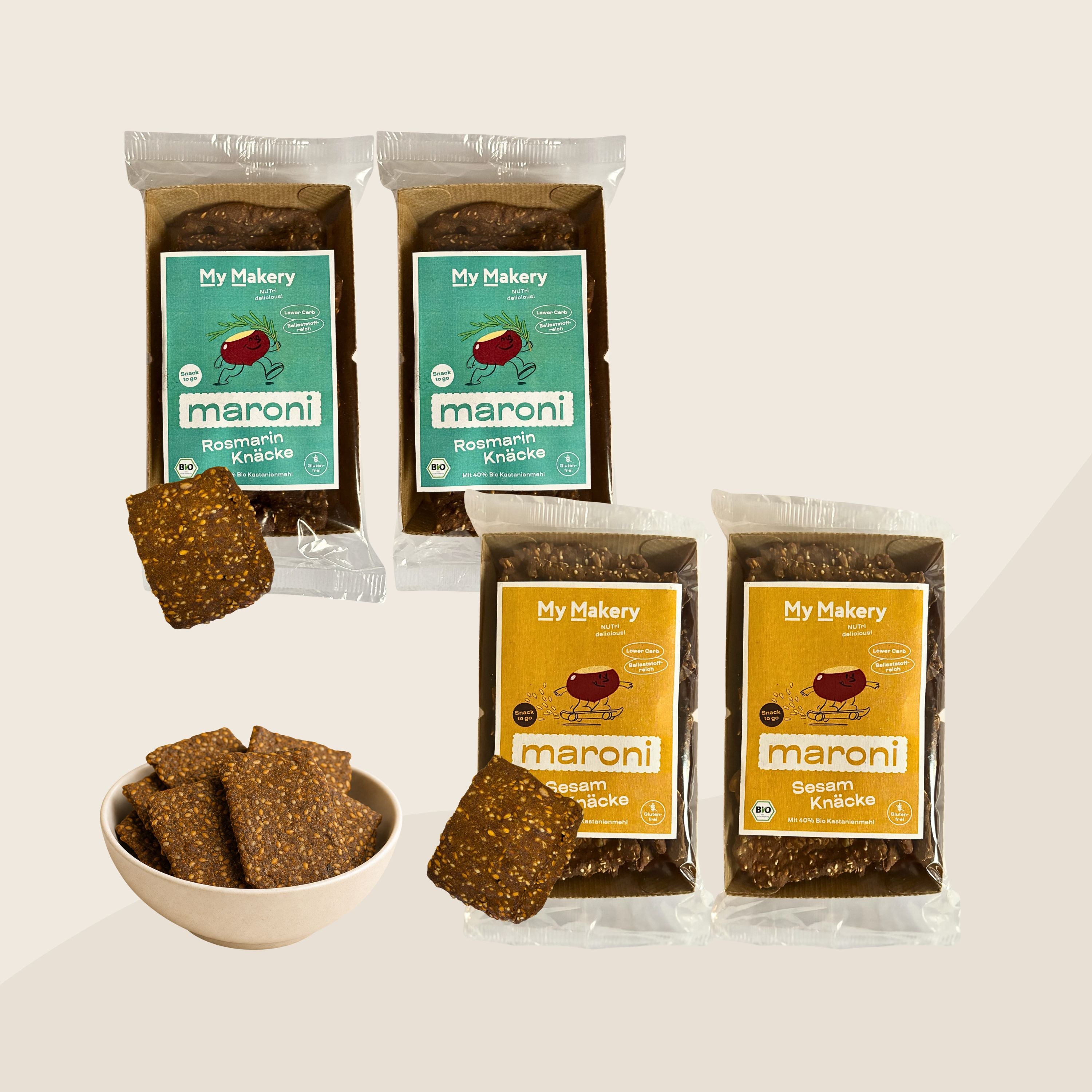 Bio Maroni Knäcke Snack To-Go Paket